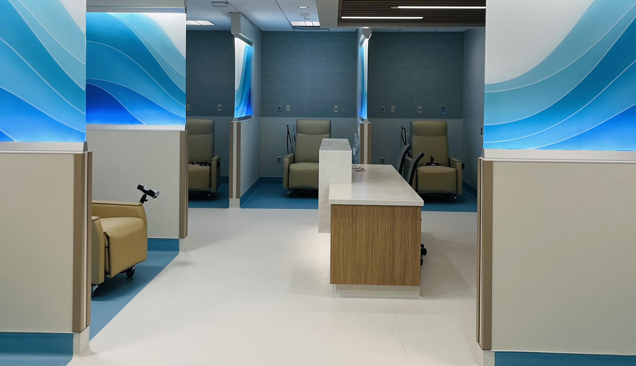 The Hoola Early Phase Clinical Research Center interior at the UH Cancer Center